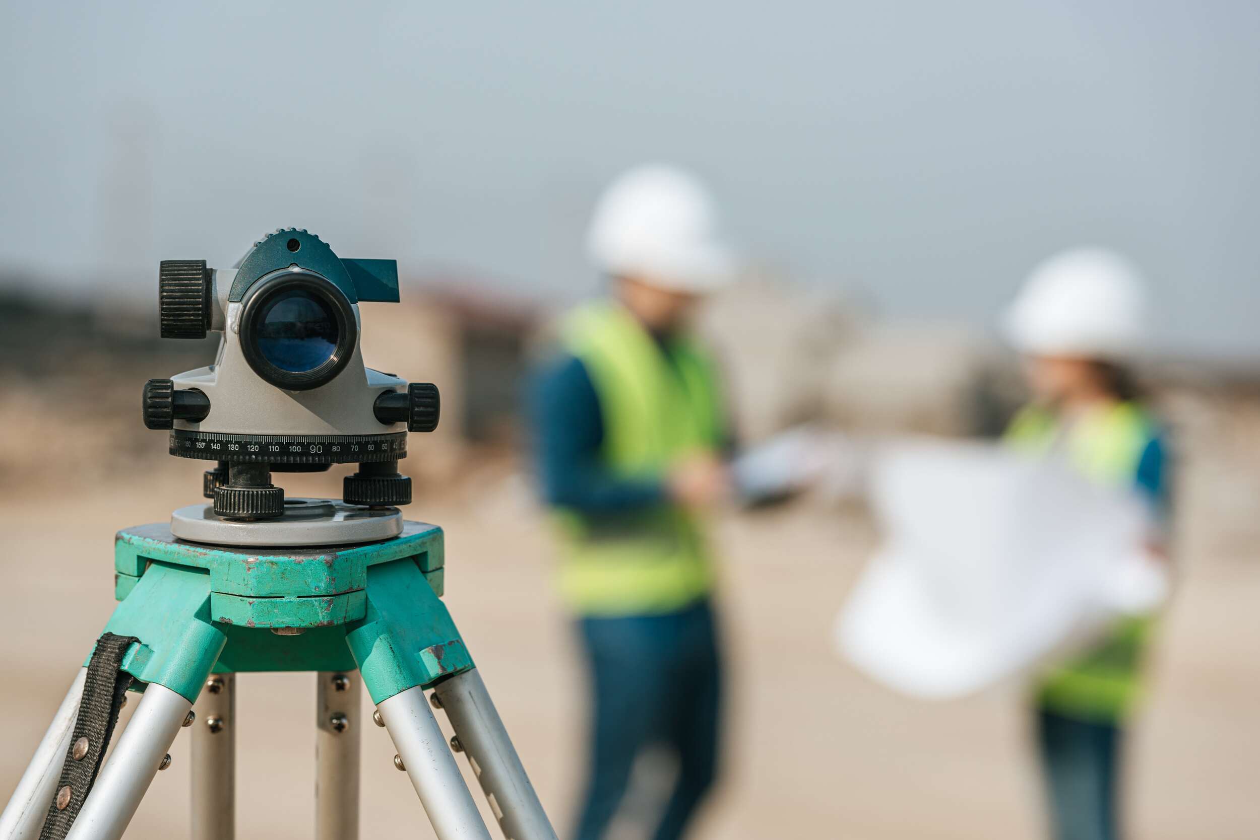 a close-up of a surveyor's equipment